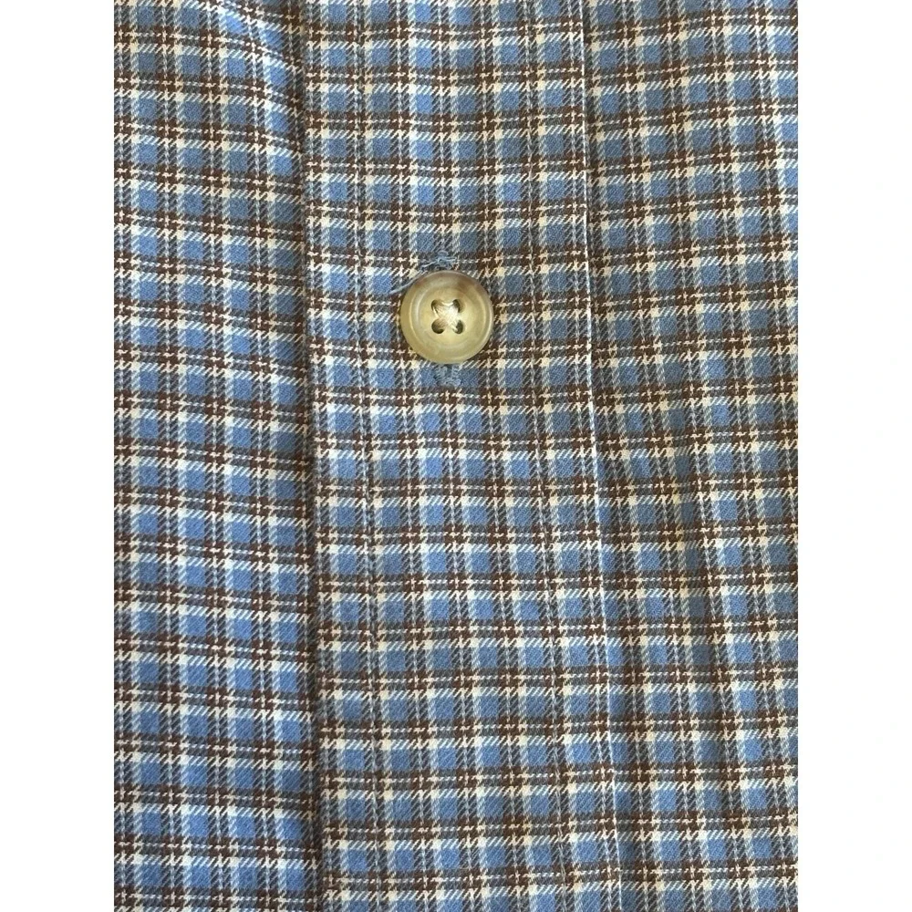 Polo Ralph Lauren Shirt Mens M Blue‎ Plaid Classic Fit Performance Long Sleeve